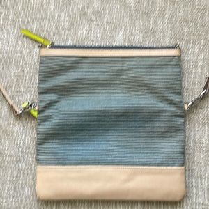 STELLA & DOT Waverly Petite Breton Strip Navy Cream Crossbody Bag